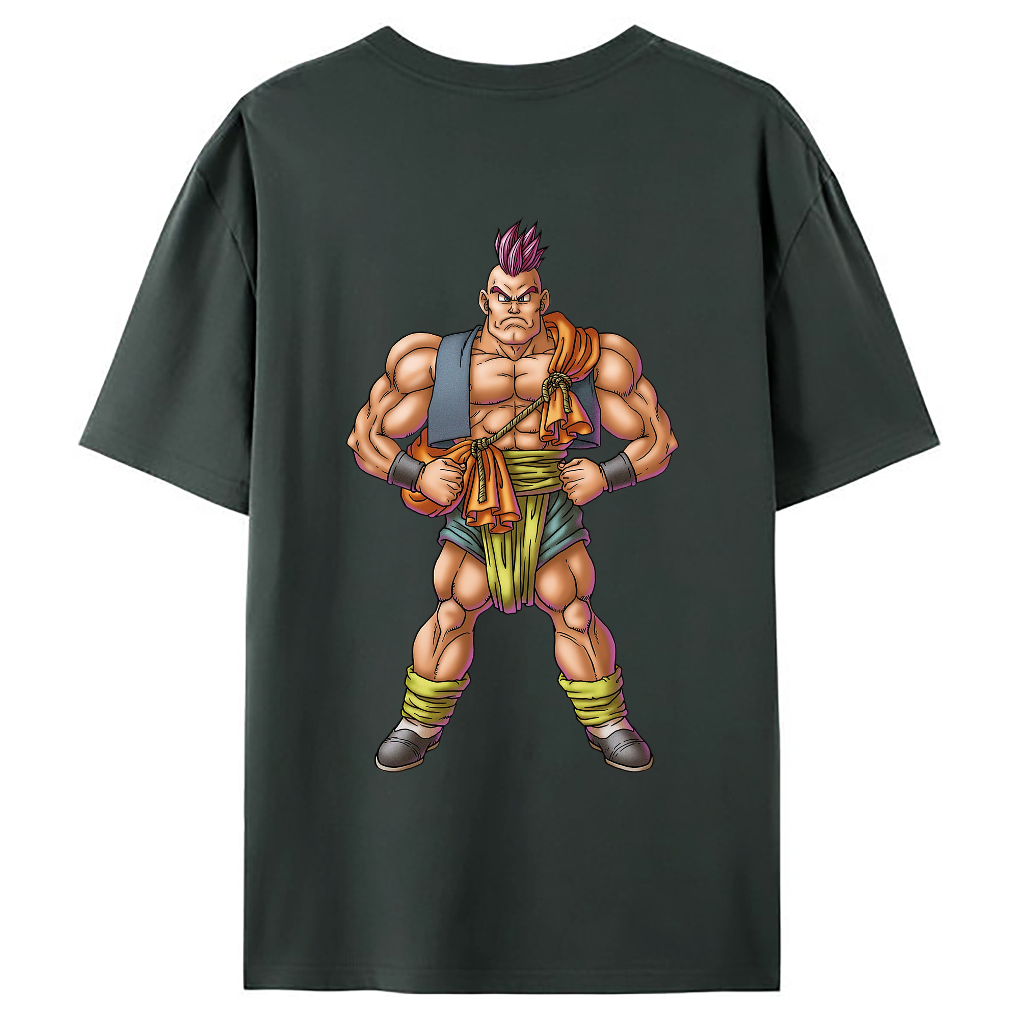 （画像用） ドラゴンクエスト Doragon Kuesuto Dragon Quest 綿100％ メンズ半袖Tシャツ（バックプリント） 通気性
